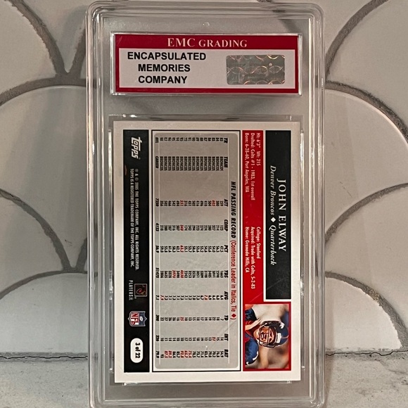 2005 Topps JOHN ELWAY #3 Turn Back the Clock -‎ Graded 10 - Denver BRONCOS - Picture 2 of 2